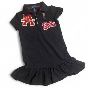 🖤Ralph Lauren Cotton Mesh Polo Dress – Signature Patch Detail – Girls’ Size 6X